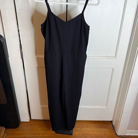 Grayson Womens Sleeveless Spaghetti Strap Wide leg Pants Jumpsuit Black Sz Large - Picture 1 of 7